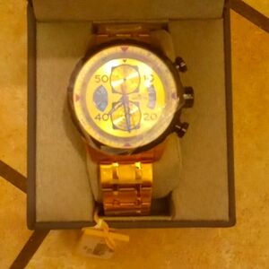 Invicta gold aviator watch